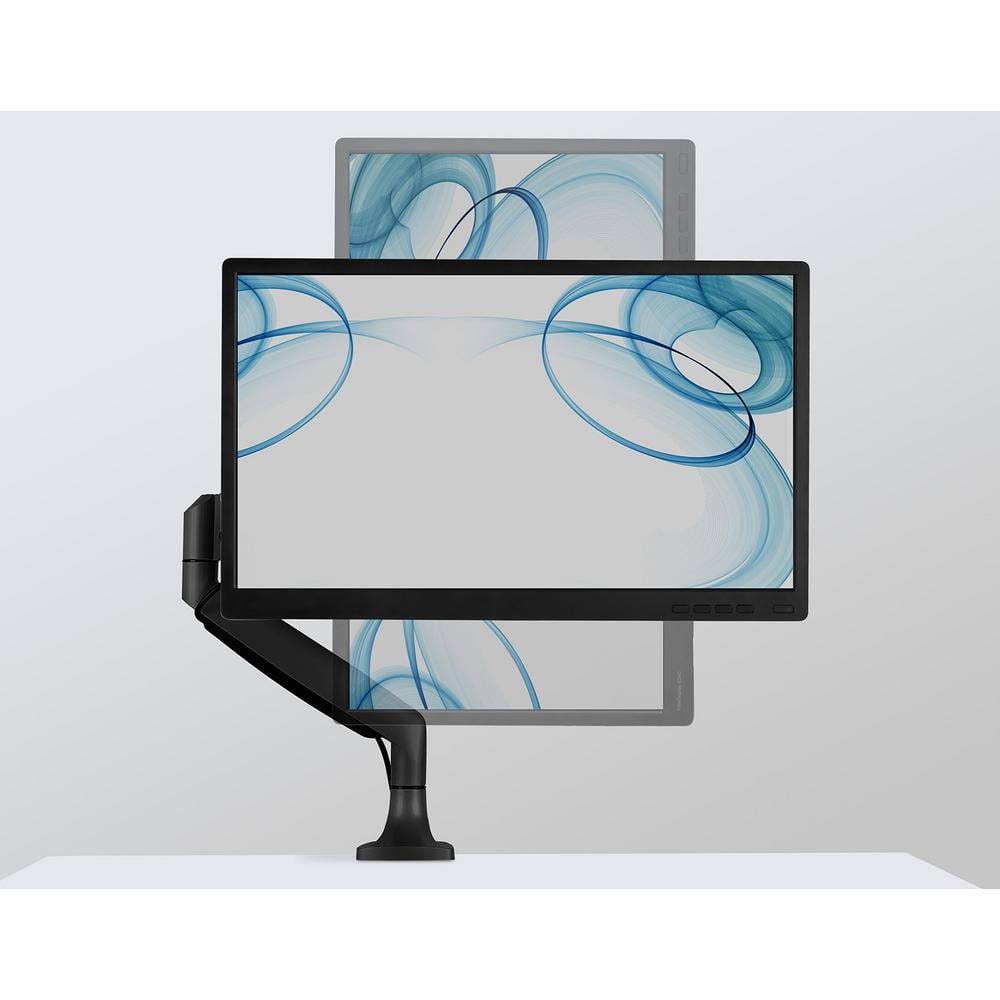 Black Adjustable Aluminum and Steel Single Monitor Desk Mount