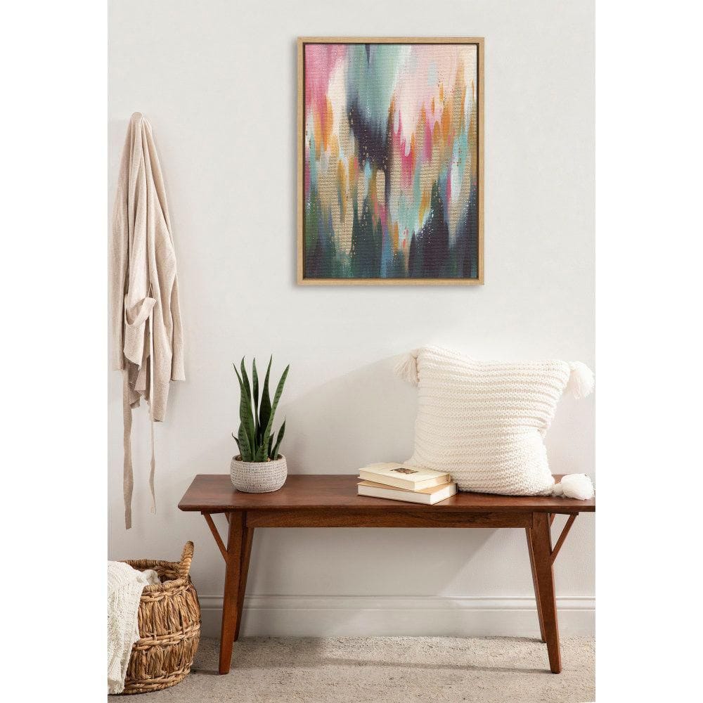 Natural Abstract Brushstroke Canvas Print with Polystyrene Frame