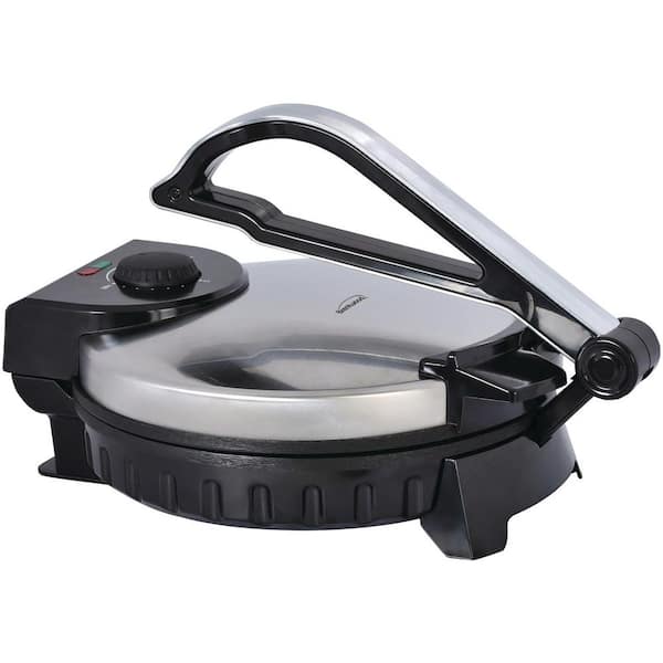 10 sq. in. Stainless Steel Black Nonstick Electric Tortillas Maker
