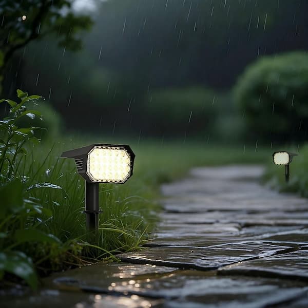 Bieuoram Low Voltage Black Solar LED Landscape Weather Resistant