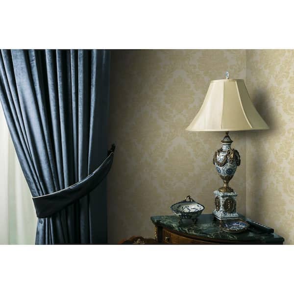 Prestigious Damask Gold and Beige Paper Non-Pasted Strippable Wallpaper Roll (Cover 56.05 sq. ft.)