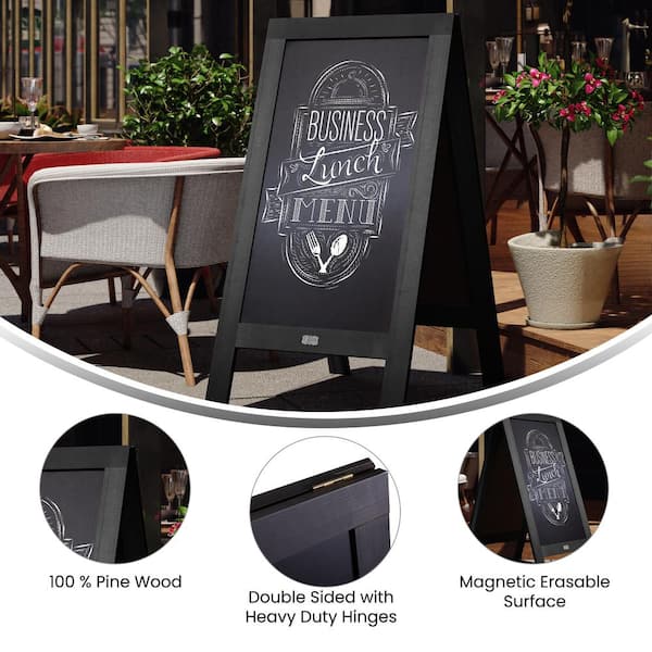 HUBERT® A-Frame Sign Easel Black Plastic - 2L x 3 1/2H 