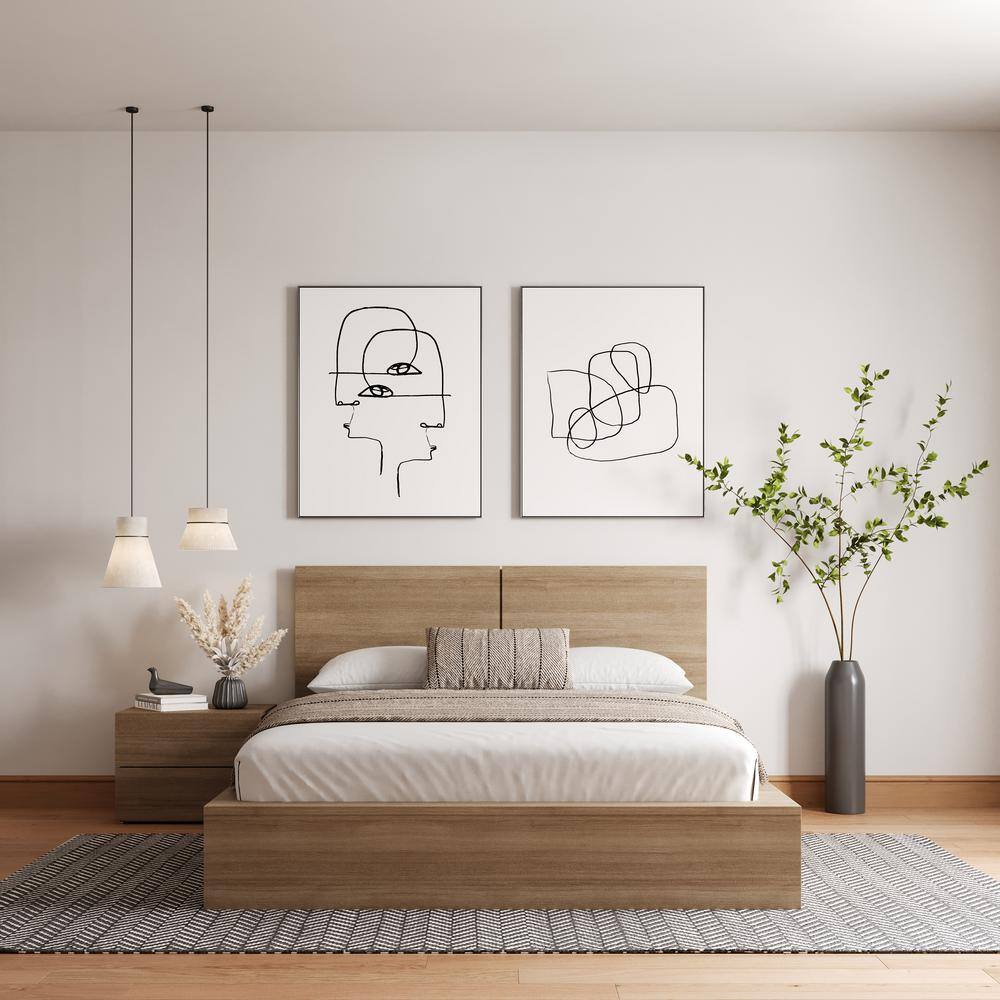 James Queen 3-Piece Brown Oak Bedroom Set