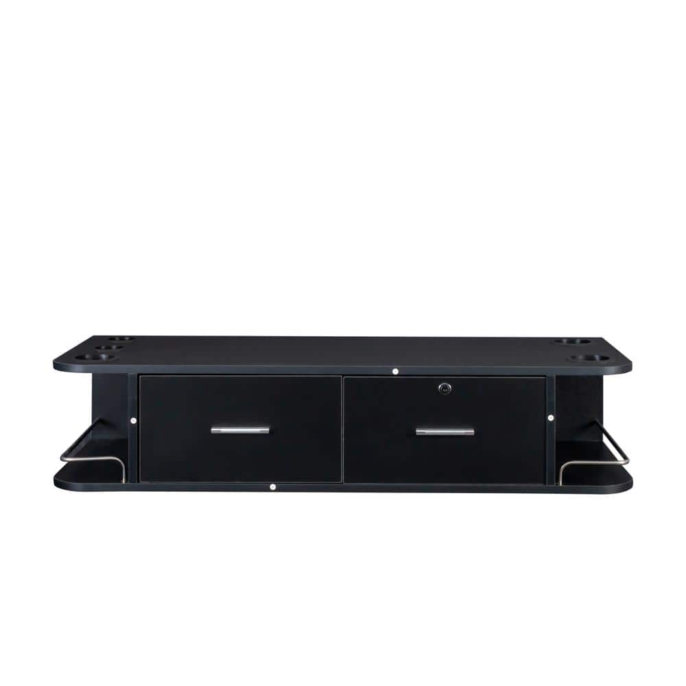 42.13 in. W x 15.75 in. D x 8.98 in. H Bathroom Storage Wall Cabinet in Bla