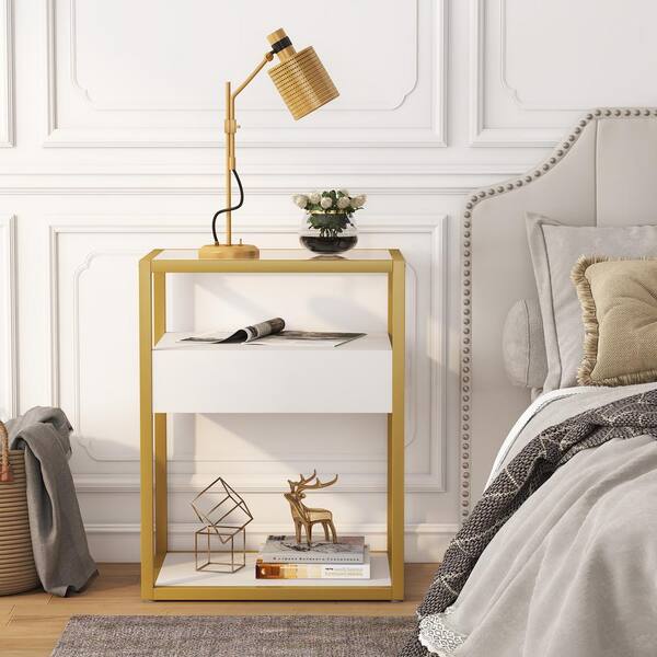 White Nightstand Tall Side Table, Tall Side Table Night Stand