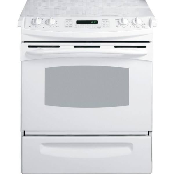 GE Profile 4.1 cu. ft. Slide-In Electric Range with Self-Cleaning Convection Oven in White
