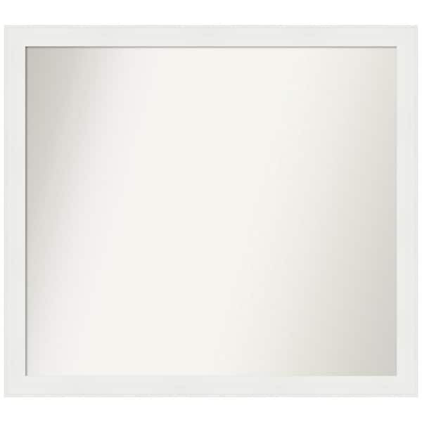 Amanti Art Vanity White Narrow 39.5 in. x 35.5 in. Custom Non-Beveled Recycled Polystyrene Framed Bathroom Vanity Wall Mirror