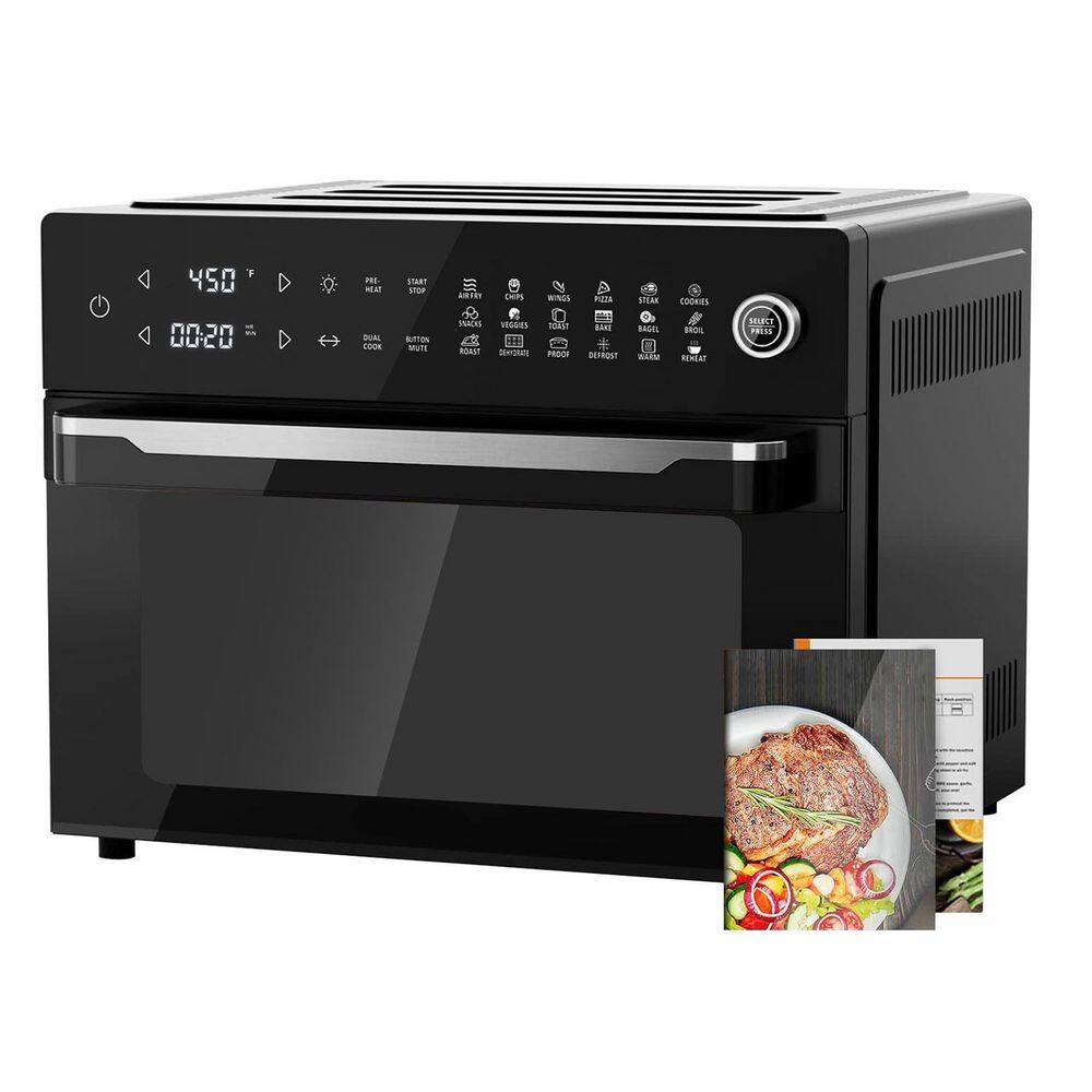 "32-Quart Black Large Air Fryer Oven with Rotisserie, Dehydrator, 19-In-1 Digital Features, Fits 13"" Pizza" price history on PriceWatchPro