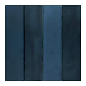 Stacked Blue 9.05 in. W. x 9.05 in. Peel and Stick Backsplash Handmade Looks Stone Composite Wall Tile 9.12 Sq. Ft./Case