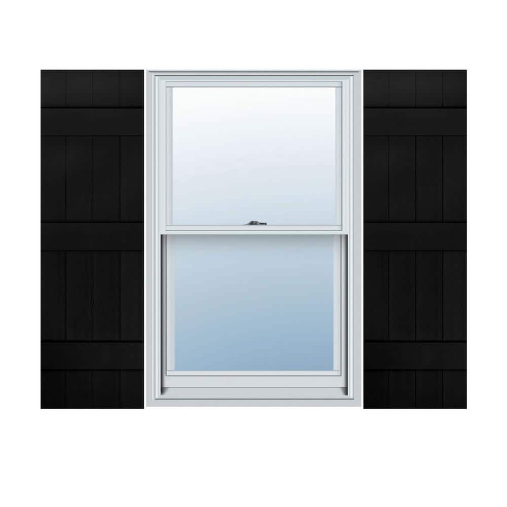 14 in. x 60 in. Lifetime Vinyl Custom Four Board Joined Board and Batten Shutters Pair Black price history on PriceWatchPro