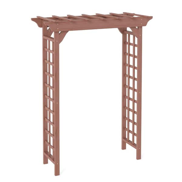 Wooden Arbor, Wedding Arch for Ceremony, Wood Trellis for Plant Climbing, Decorative Stands Decor Pergola in Brown
