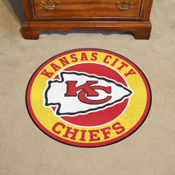 NFL Kansas City Chiefs Gold 2 ft. x 2 ft. Round Area Rug