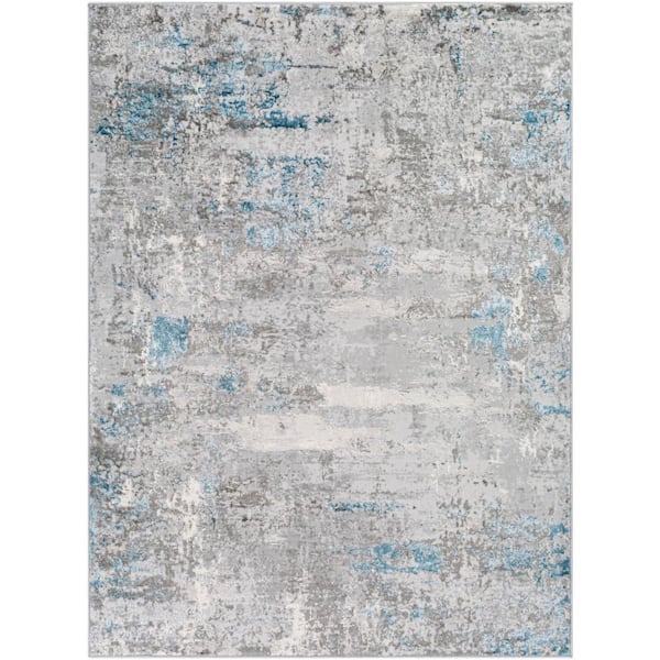 Livabliss Ackerman Medium Gray/Light Blue 9 ft. x 12 ft. Indoor Area Rug