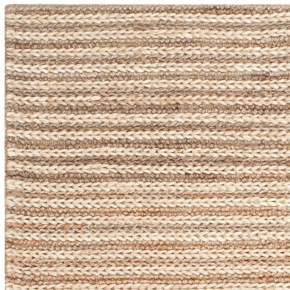 Handmade Natural Fiber Red Stripe Non-slip Area Rug 5' x 8'