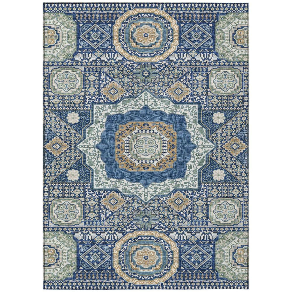 Chantille Machine Washable Indoor/Outdoor Abstract ACN2525 Navy 3 ft. x 4 ft. Area Rug price history on PriceWatchPro