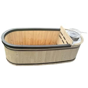 2-Person Pine Hot Tub with Charcoal Stove Boiler