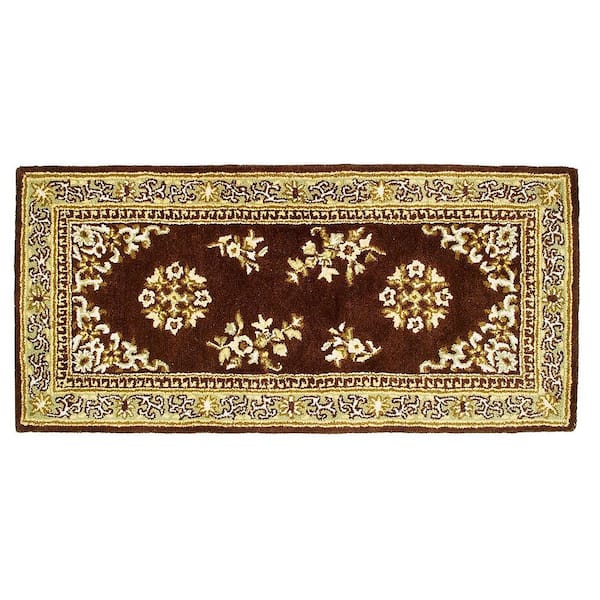 ACHLA DESIGNS Oriental Rectangular Hearth Rug, 56 Inch Long, Coffee