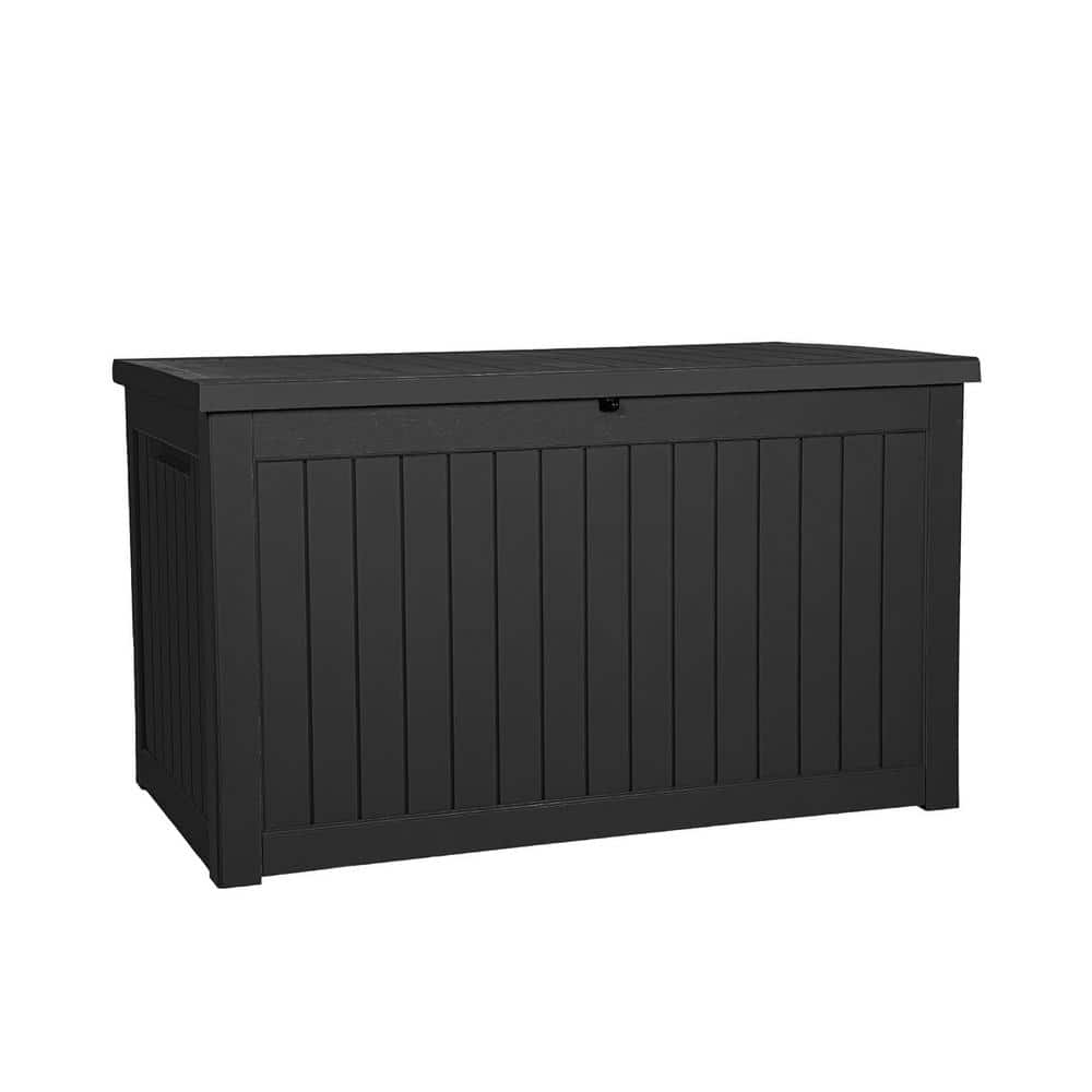 230-Gallon, 57.9 x 32.3 x 33.7 in. Waterproof Black Resin XXL Outdoor Stora