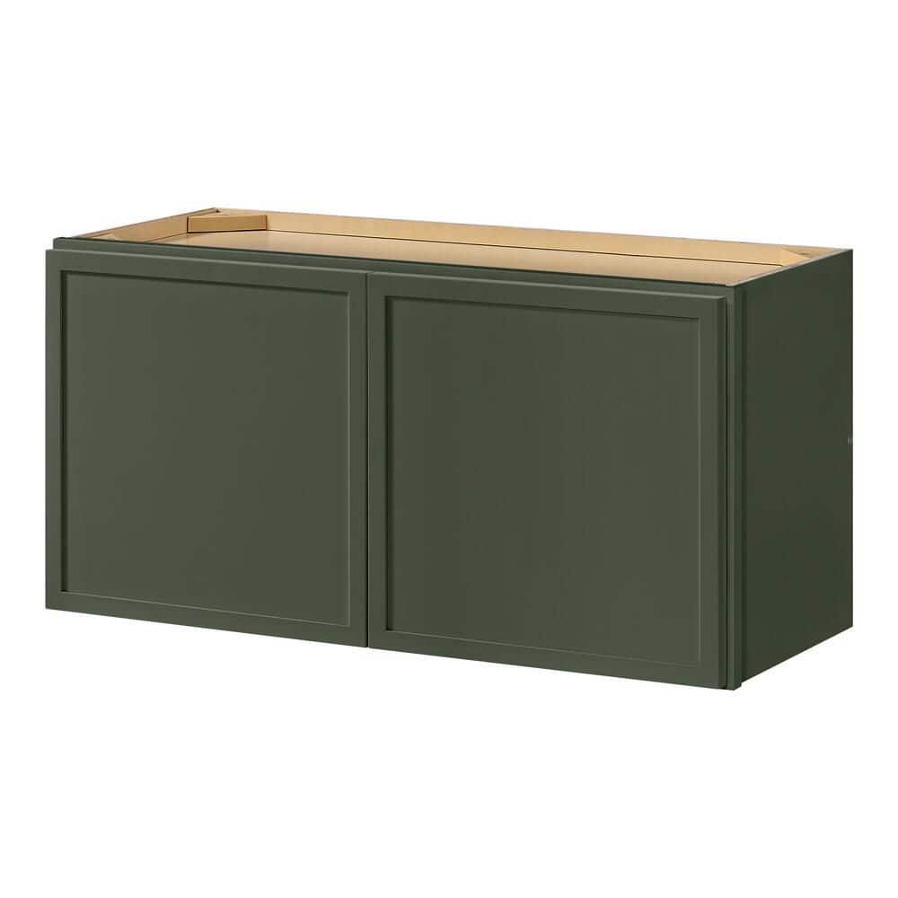 Leyton 30 in. W x 12 in. D x 15 in. H Ready to Assemble Plywood Slim Shaker Wall Bridge Kitchen Cabinet in Fern Green price history on PriceWatchPro