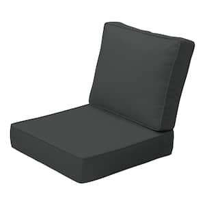 ProFoam 24 in. x 24 in. 2-Piece Deep Seating Outdoor Lounge Chair Cushion in Slate Grey