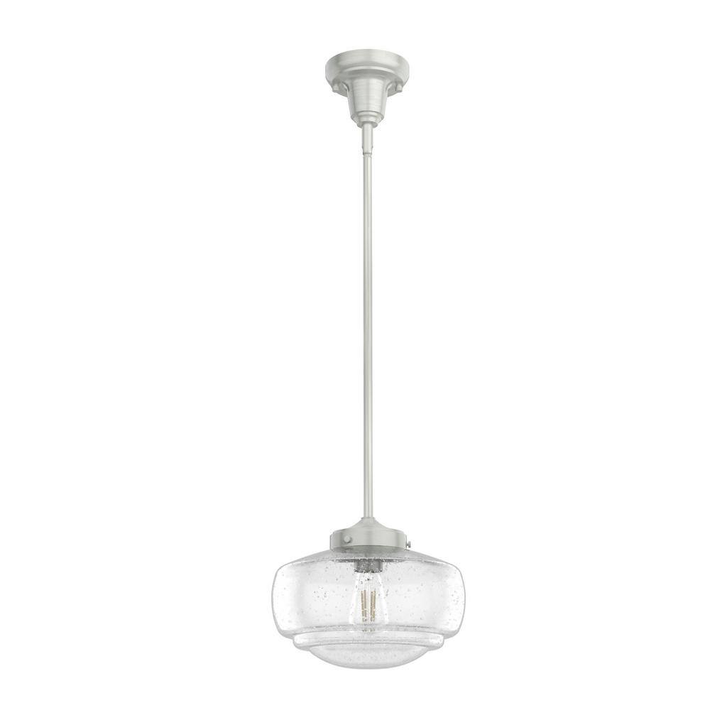 Saddle Creek Brushed Nickel Mini Schoolhouse Pendant