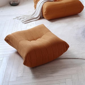 34.25 in. Creative Lazy Floor Sofa Teddy Velvet Bean Bag Corduroy Retro Decorative Cozy Armless Ottoman, Brown