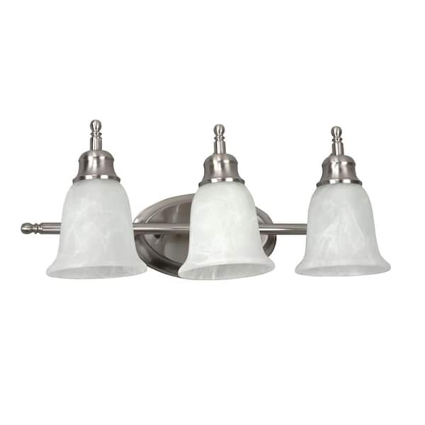AFX Tea Cup 9.6 in. 3-Light Satin Nickel Vanity Light
