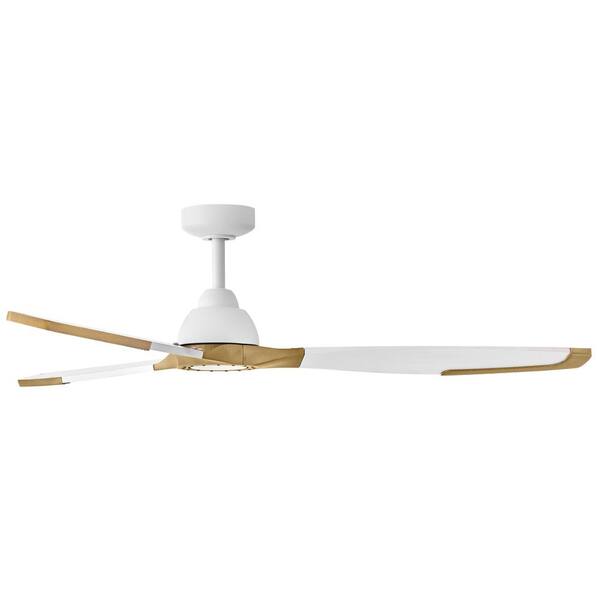 HINKLEY - Aileron 60.0 in. Indoor/Outdoor Integrated LED Matte White Ceiling Fan with Remote Control