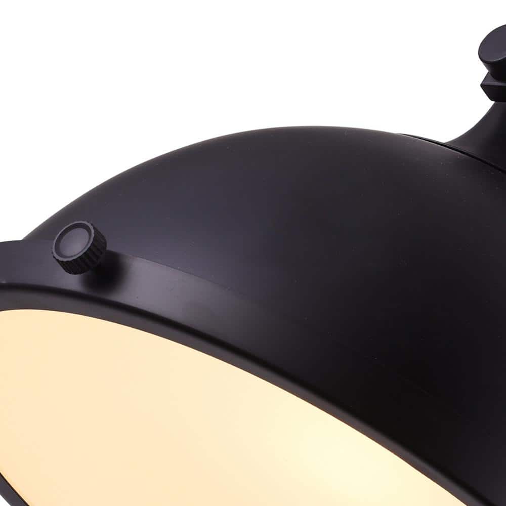 Strum Contemporary 12" Black Steel & Glass LED Bowl Pendant
