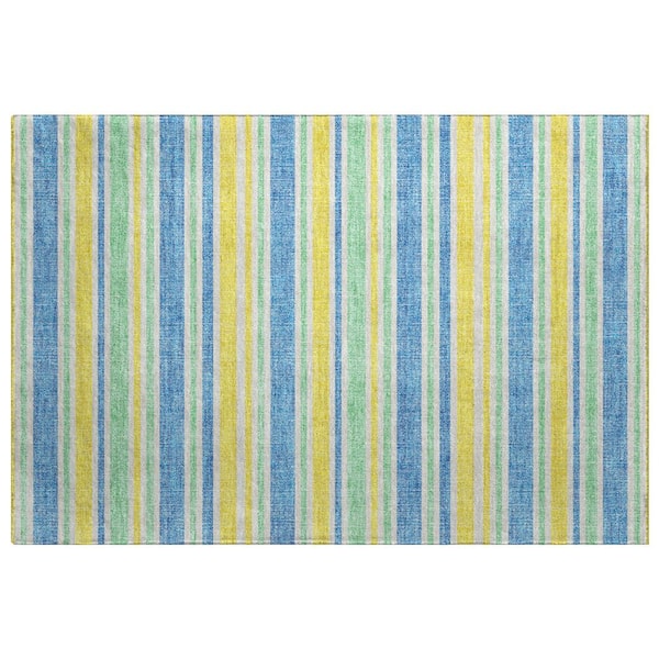 Dream Shag Premium Machine Washable Abstract ADS531 Yellow 2 ft. x 3 ft. Accent Rug