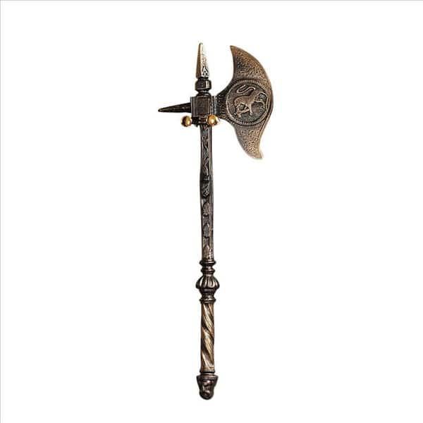 Design Toscano Violet-le-Duc Medieval Lion Cast Iron Display Battle Pick Axe