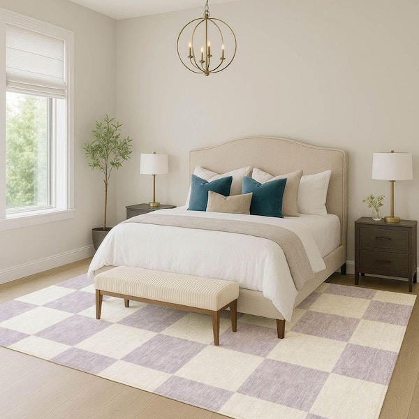 Chantille Machine Washable Indoor/Outdoor Abstract ACN2345 Lavender 5 ft. x 7 ft. 6 in. Area Rug