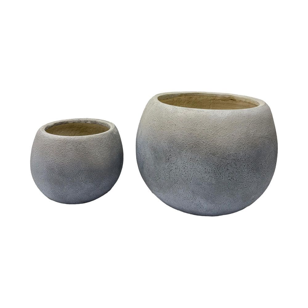 13.38 in. and 9.44 in. Tall Grey Indoor/Outdoor MGO Concrete Round Planter Set with Drainage Holes (2-Pack) price history on PriceWatchPro