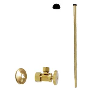 5/8 in. O.D. x 3/8 in. O.D. x 15 in., Corrugated Supply Kit with Round Handle, Polished Brass