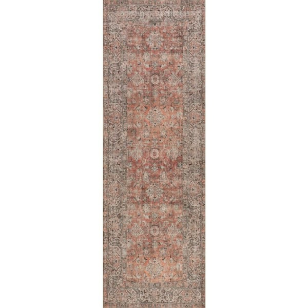 Westfield Antiqued Jute-Blend Orange 3 ft. x 8 ft. Indoor Runner Rug