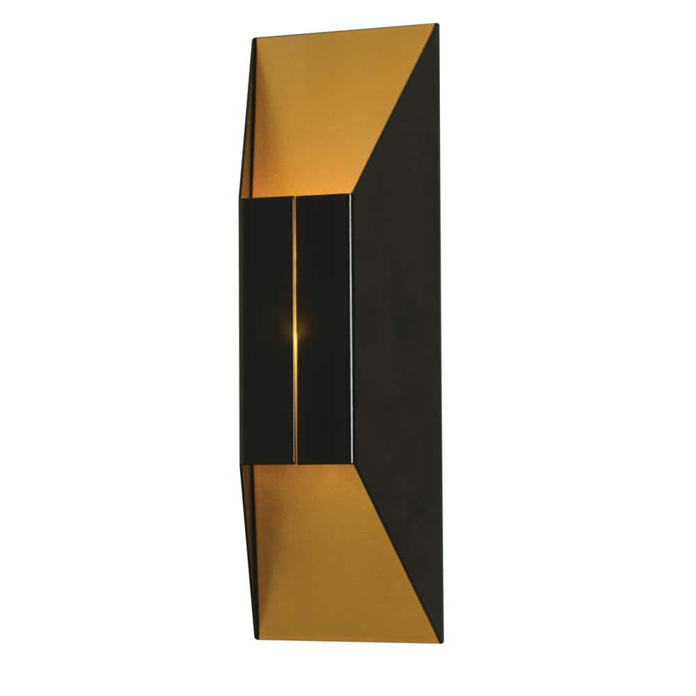 Summit 1-Light Black Gold LED Wall Sconce With Shade price history on PriceWatchPro