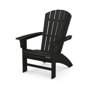 Yacht Club Charcoal Black Curveback Plastic Adirondack Chair