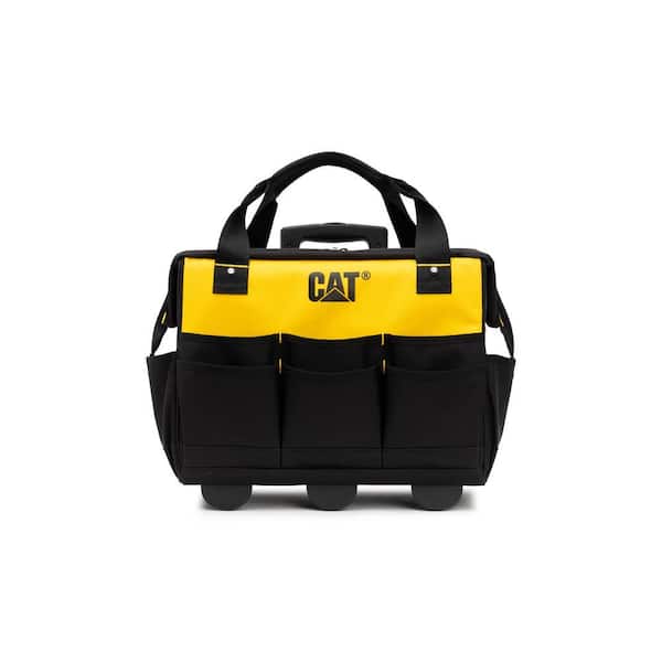 CAT Tool storage, 18 in., 16 pockets, Black and yellow, 600-D