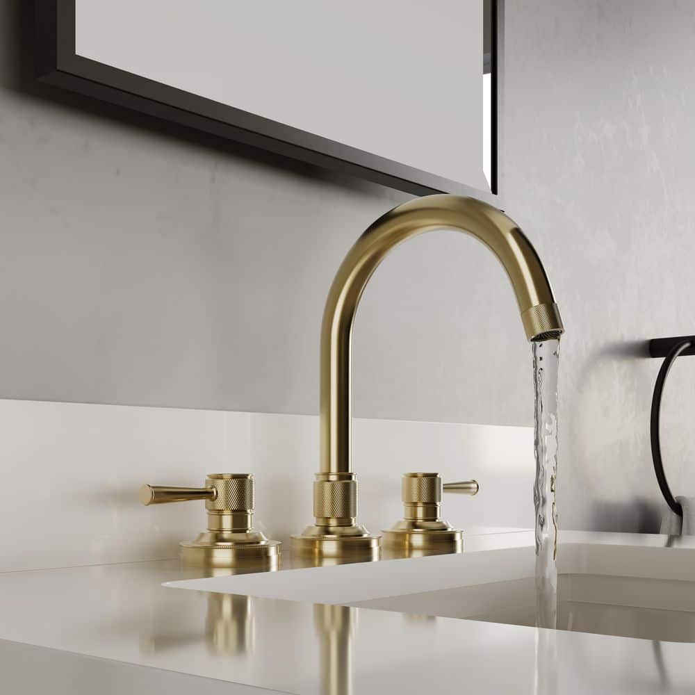 Elara 8 in. Widespread 2- Handles Contemporary Bathroom Faucet in Satin Gold with Pop-Up Drain price history on PriceWatchPro