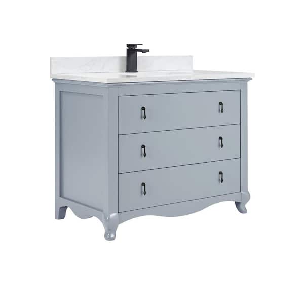 WS2512-42-CD 42 in. Single Sink Sink Vanity Cadet Bath Vanity with White 1 in. Artificial Stone Top