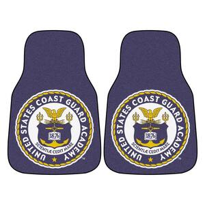 NCAA U.S. Coast Guard Academy Heavy Duty 2-Piece 18 in. x 27 in. Nylon Carpet Car Mat