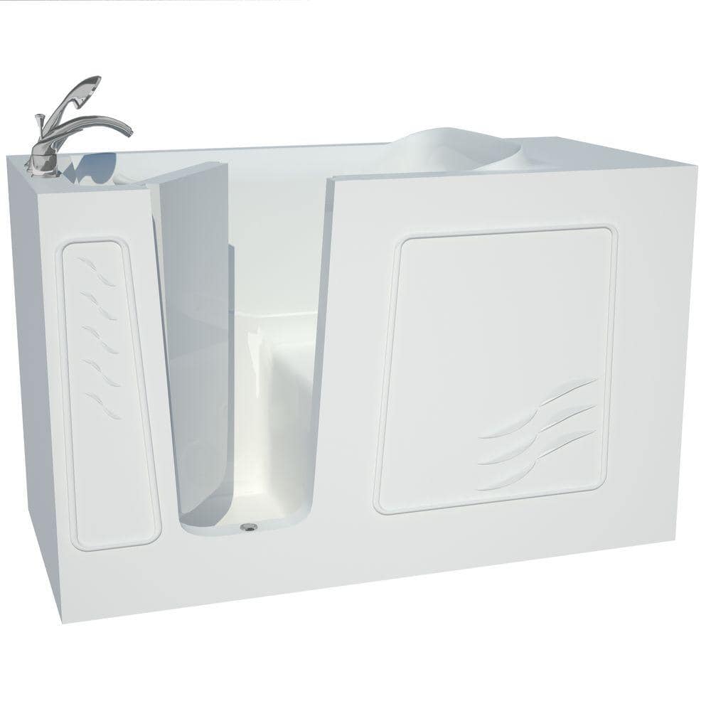 Universal Tubs Builder S Choice 60 In Left Drain Quick Fill Walk In Soaking Bath Tub In White B3060lws The Home Depot