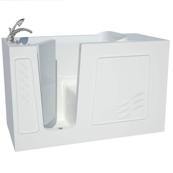 Universal Tubs Builder's Choice 60 in. Left Drain Quick Fill Walk-In Soaking Bath Tub in White