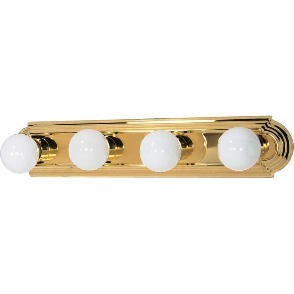 SATCO Nuvo 24 In. 4-Light Polished Brass Vanity Light With No Shade 60/ ...