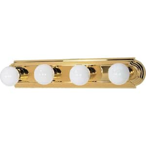 Nuvo 24 in. 4-Light Polished Brass Vanity Light with No Shade