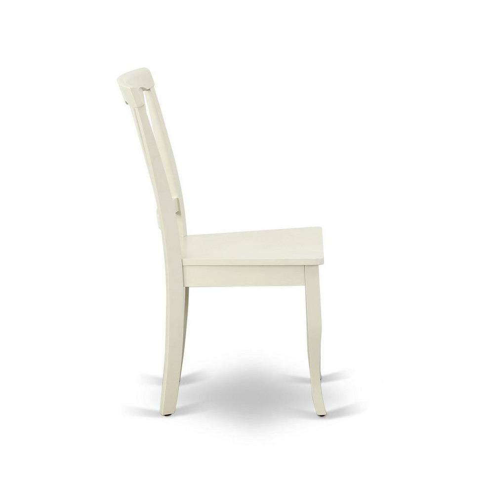 Linen White Round Wood Dining Set with 4 Chairs