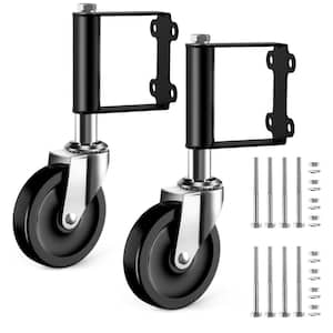 4 in. Black Gate Wheels With 220 lbs. Capacity for Outdoor Rolling Fence Gate (2-Pack)