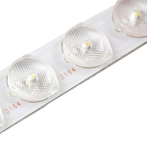 HUOKU Lumin 38 in. W 1-Light White and Wood Integrated LED Flush