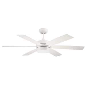 Trevor 52 in. Indoor/Outdoor White Finish Ceiling Fan with Integrated LED Light & Remote/Wall Control Included