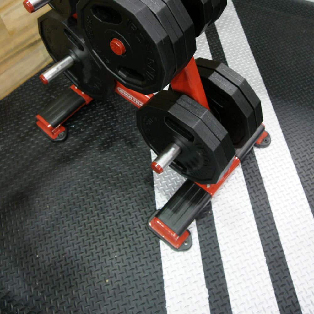 Black Diamond Plate Rubber Gym Floor Roll, 36" x 48"